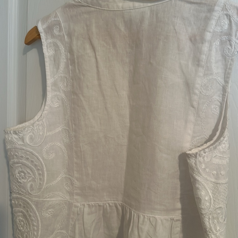 J.Jill linen sleeveless dress with embroidered detailing - Picture 4 of 14